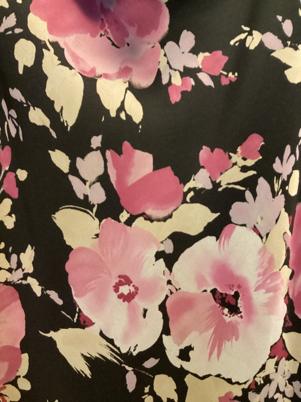 Notations Black Pink Watercolor Floral Maxi Skirt | Flowy A-Line Skirt XL